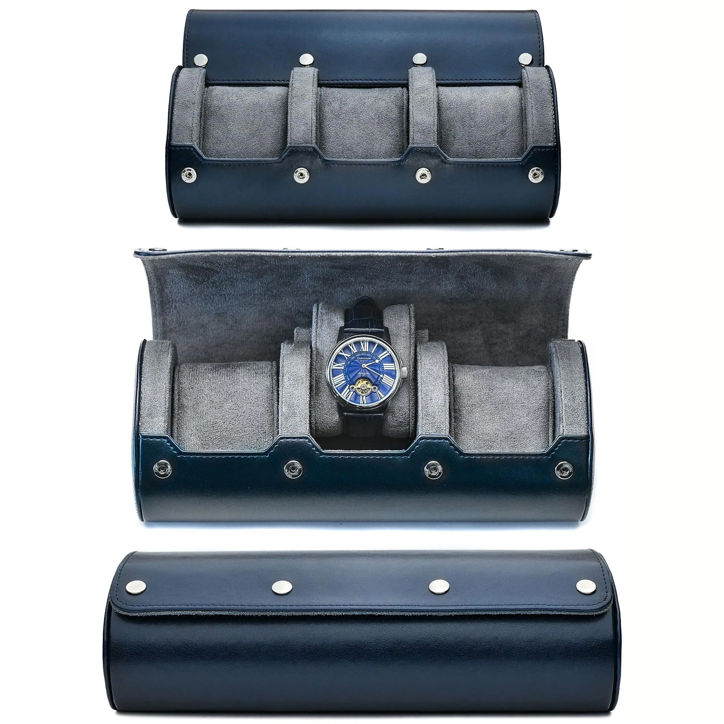 Estuche de viaje para relojes, organizador de relojes estilo masculino