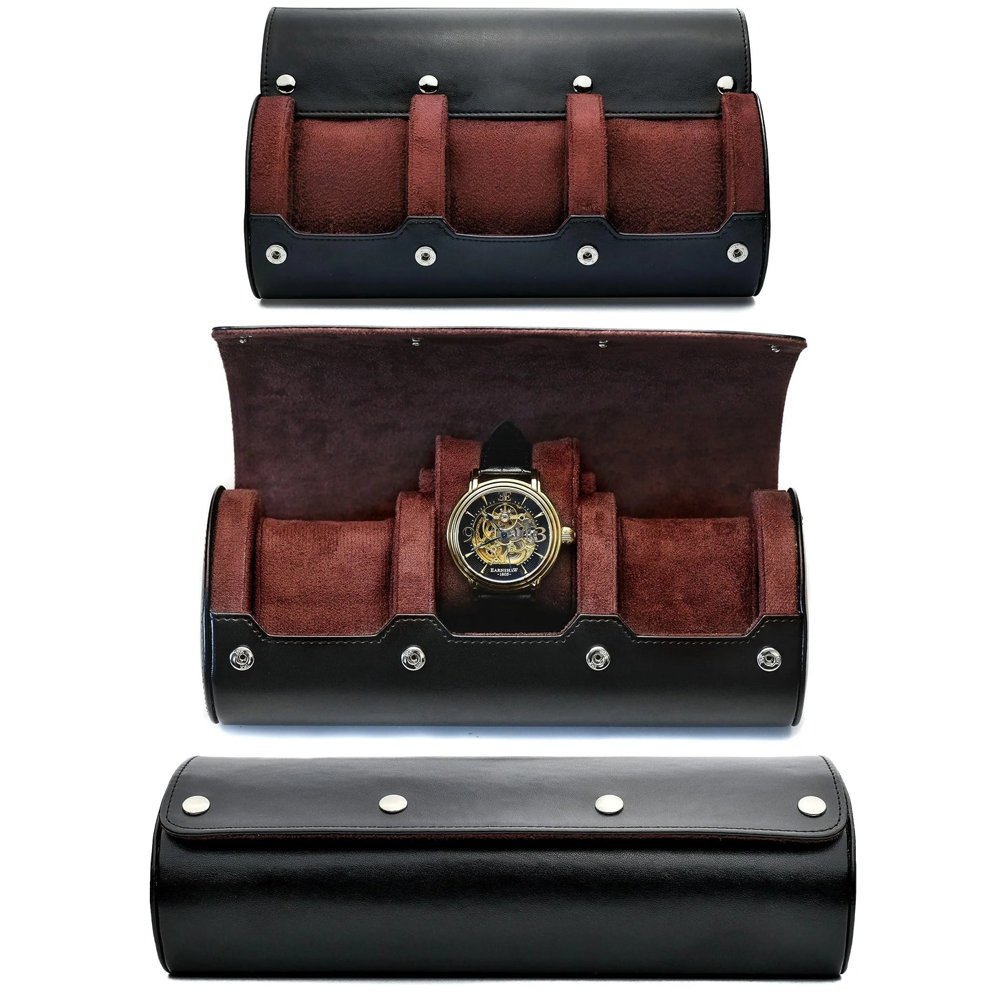 Estuche de viaje para relojes, organizador de relojes estilo masculino