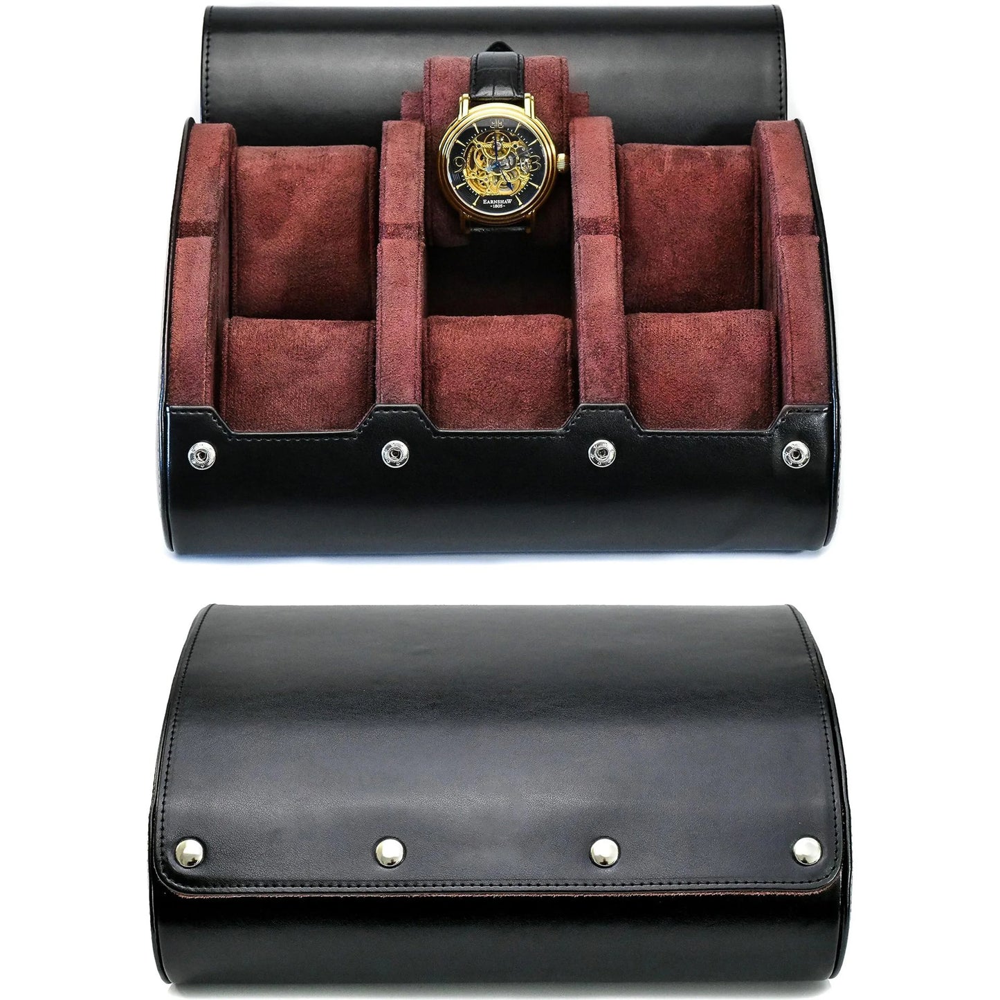 Estuche de viaje para relojes, organizador de relojes estilo masculino