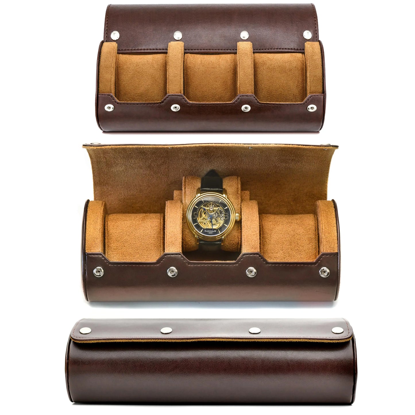Estuche de viaje para relojes, organizador de relojes estilo masculino