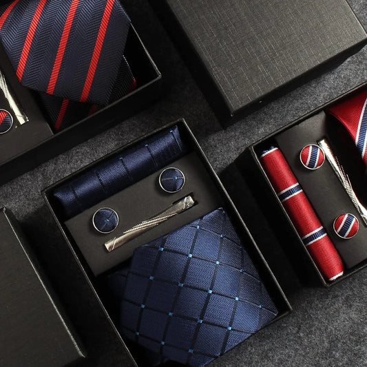 Corbatas clásicas para hombre en caja de regalo, corbata de negocios