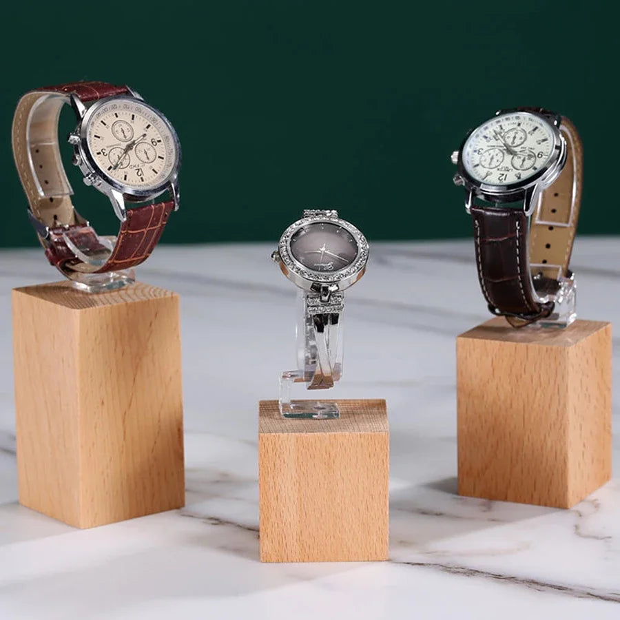 Expositor de relojes de madera de nogal, organizador de relojes, estante para exhibición de relojes