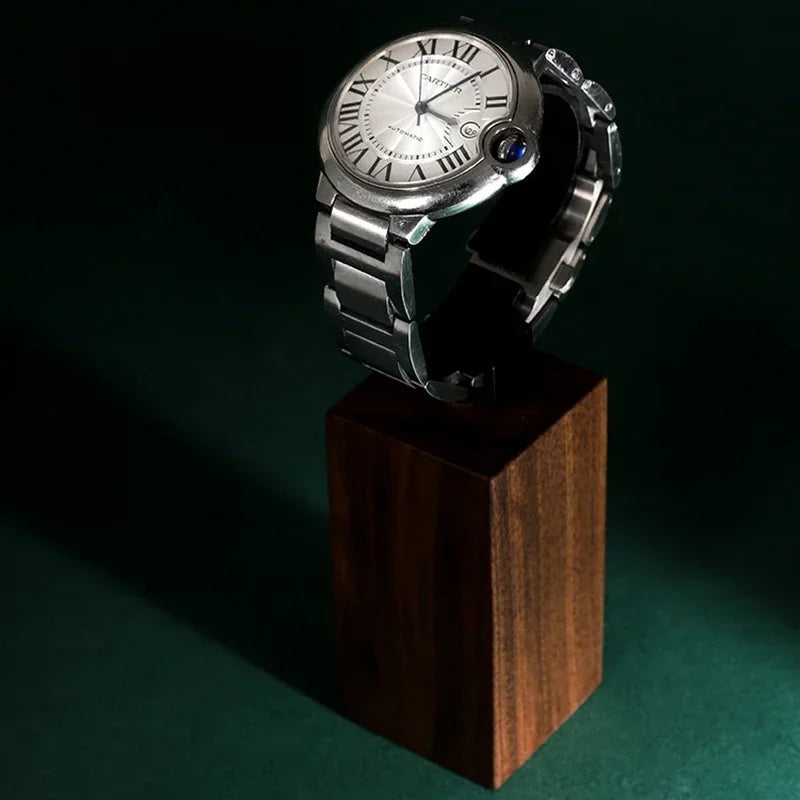 Expositor de relojes de madera de nogal, organizador de relojes, estante para exhibición de relojes